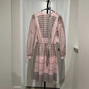 Vintage Melissa Lane Midi Dress in Grey and Pastel Pink